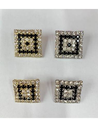 Square rhinestone button...