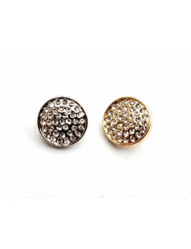 Metallic Rhinestone Button...