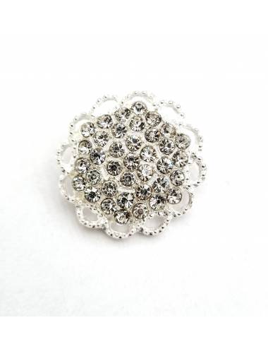 Rhinestone button silver...